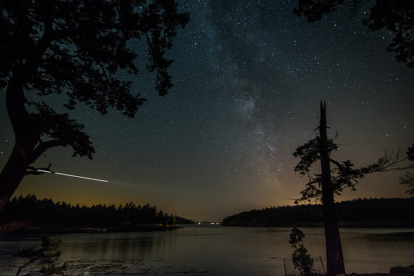 Milky Way and Airplane over John's Pass