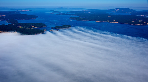 Fog Lapping at the Shores of the San Juan Islands