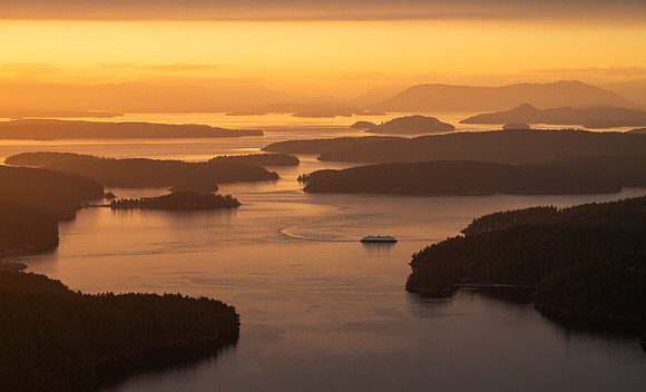 Stunning October Sunset Above the San Juan Islands