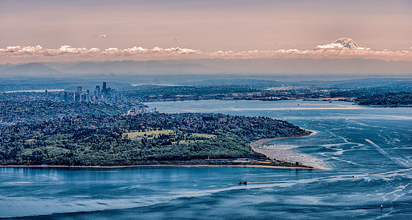 Seattle and Mount Rainier