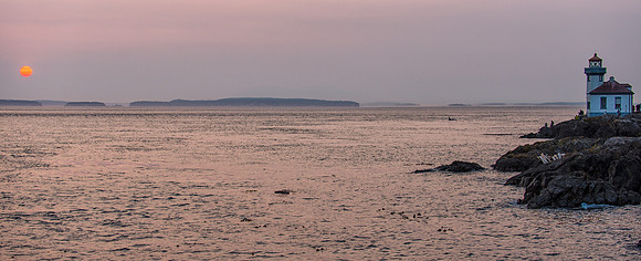 Golden Sunset at Lime Kiln with Orca
