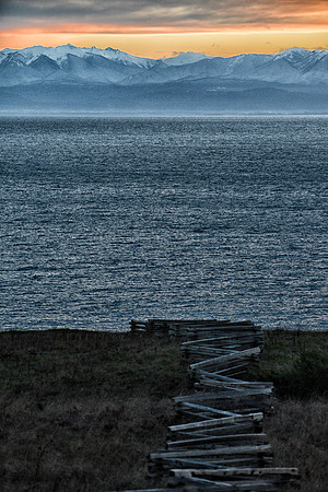 Sunset over the Olympics from San Juan Island