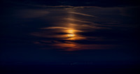 Strawberry Ful Moon In Clouds