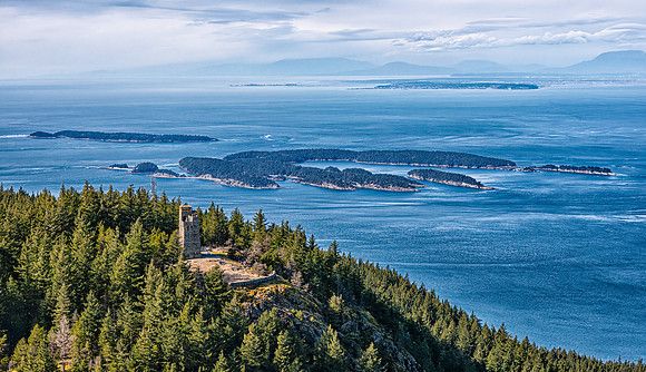 Spring Day  with Mt. Constitution, Sucia, and Patos Islands.
