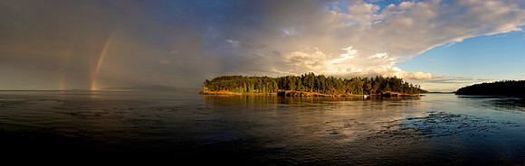 Triple Rainbow over John's Island, San Juan Islands