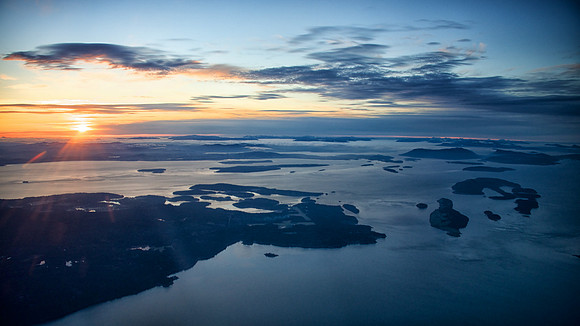 Sunset over the San Juan and Gulf Islands