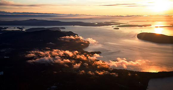 Clouds over Orcas Island, looking down President Chanel