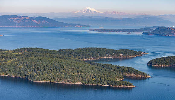 Obstruction Pass State Park with Mount Baker