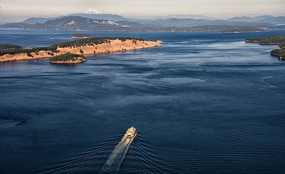 Ferry in Spieden Channel