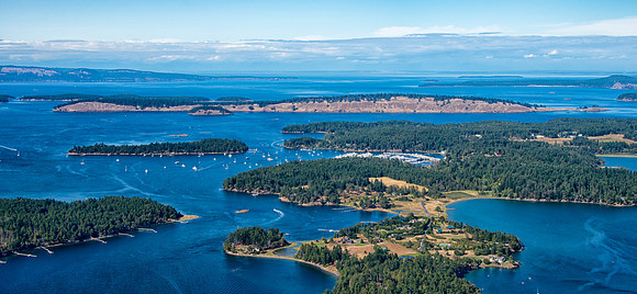Looking Over Roche Harbor to Spieden Island
