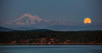 Harvest Moon with Mt. Baker and the Twin Sisters