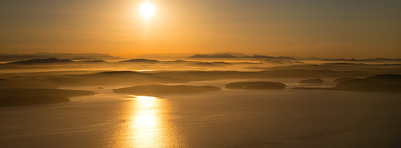 San Juan Islands Glowing at Sunset