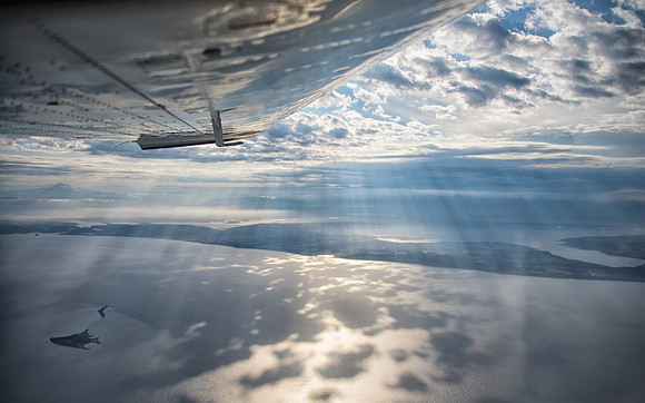 Sunbursts over the San Juan Islands