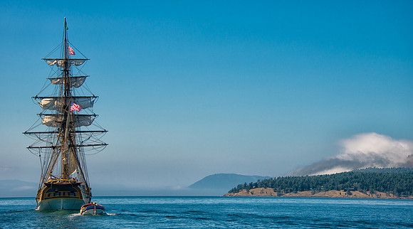 Lady Washington going by Stuart Island