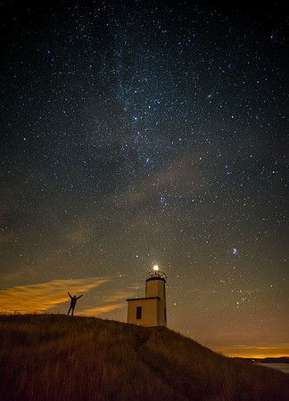 Selfie Under Milky Way at Cattle Point Lighthouse