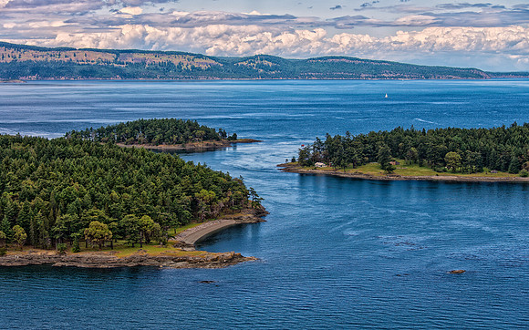 John's Pass, between Stuart Island and John's Island, looking towards Saturna Island BC