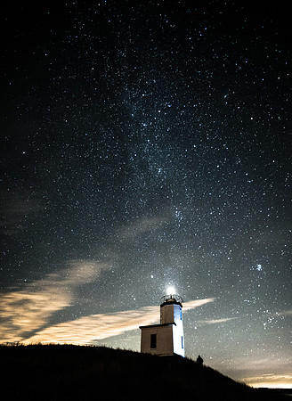 Milky Way over Cattle Point Lighthouse