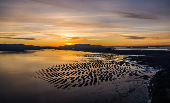Sunset Over The Bellingham Bay Mud Flats