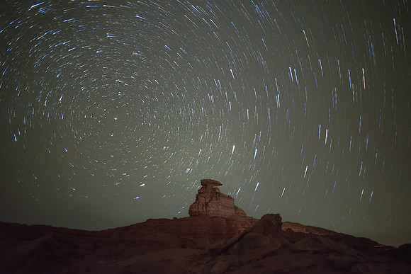 Star Circles over Mexican Hat Rock