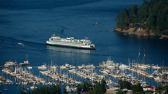 Ferry Entering Friday Harbor