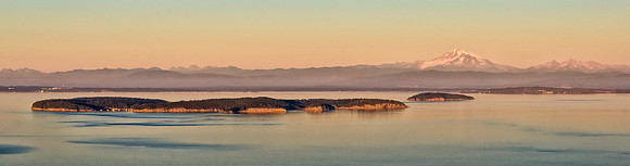 Sucia Island with Matia Island and Mount Baker