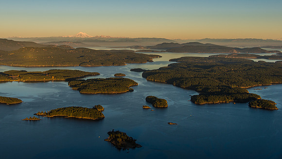 San Juans and Mount Baker in Fall