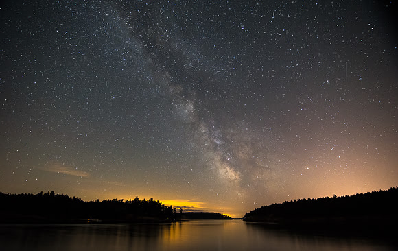 Milky Way over John's Pass, with Spieden Island