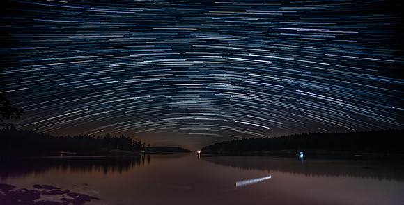 Star Trails over John's Pass, San Juan Isladns