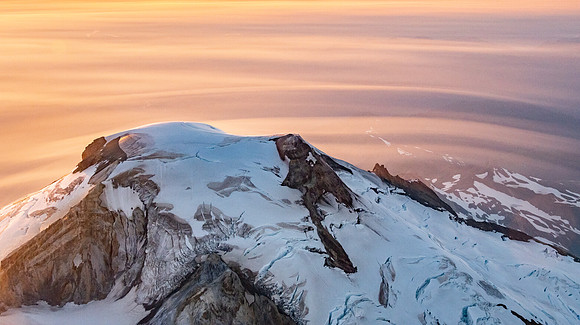 Clouds Rippling Around Mt. Baker / Koma Kulshan
