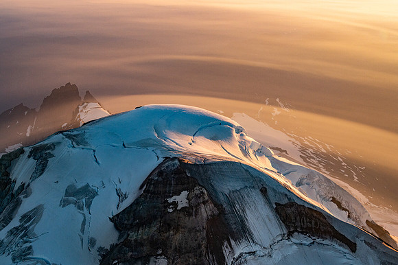 Sunset Cloud Waves Around Mt. Baker / Koma Kulshan