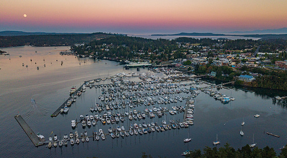 Full Moon Rising Over Friday Harbor