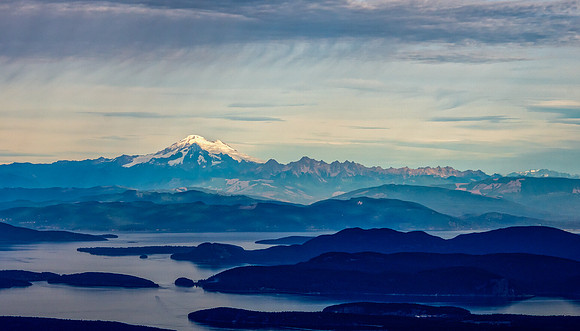 Mount  Baker and the San Juan Island Through Afternoon Virga