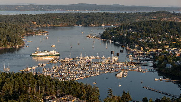 Ferry Entering Friday Harbor