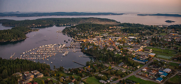 Landing Friday Harbor at Twilight