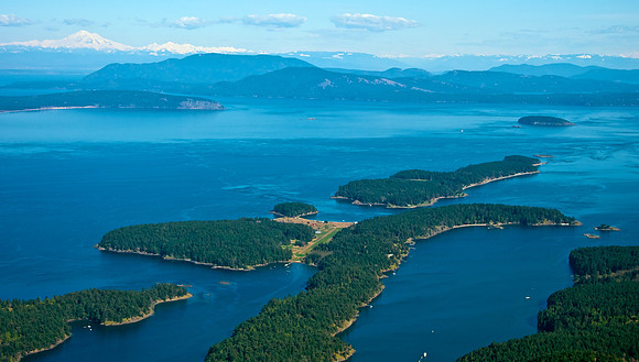 Mt. Baker over Stuart Island