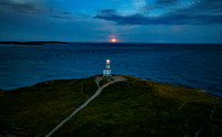 Strawberry Full Moon over the Cattle Point Lighthouse #2