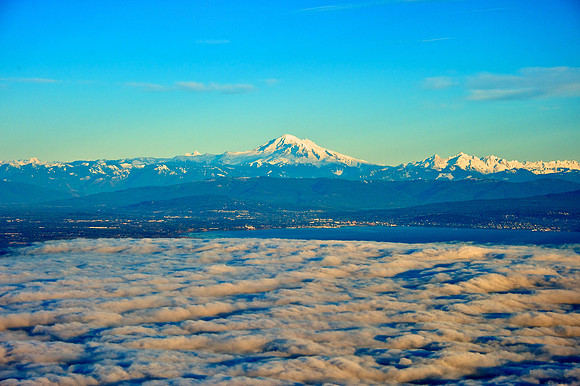 Mt. Baker Above Fog Bank over the San Juan Islands