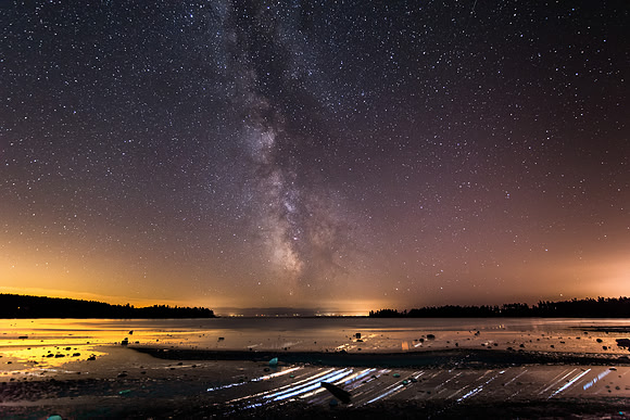 Milky Way over False Bay with Reflected Star Circles