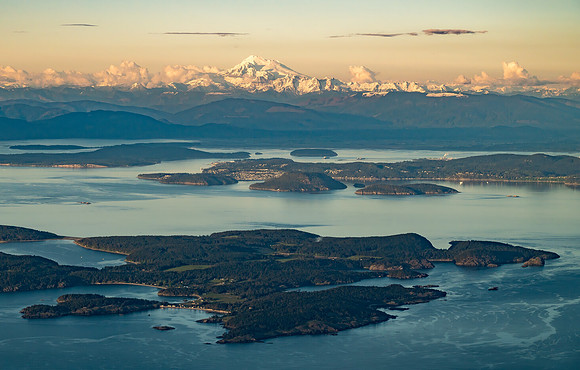 Looking across Lopez & Fidalgo to Mt. Baker